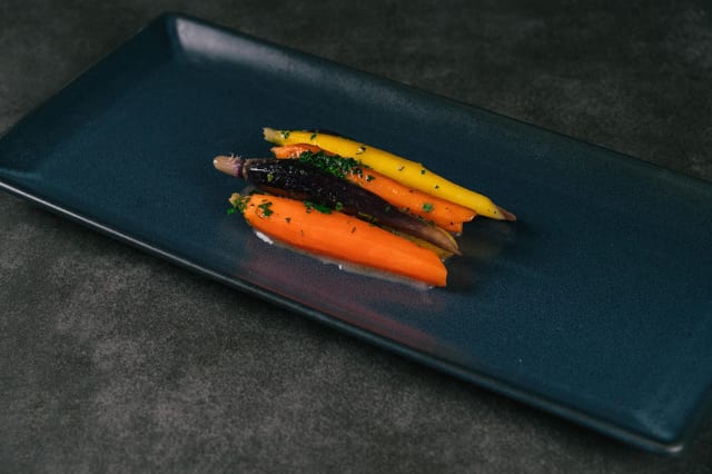 Roasted Tri-Color Carrots.